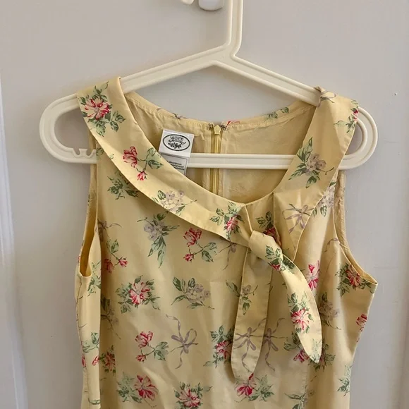 Vintage Laura Ashley Yellow Floral Silk Dress - Picture 2 of 5